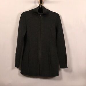 Athleta Chill Chaser Dark Gray Women's Wool Blend Sweater Cardigan Size Small